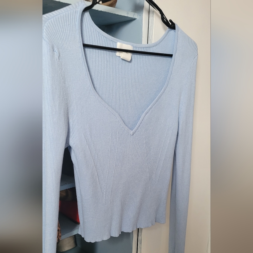 Light Blue Low Cut Top